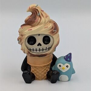 Furrybones Softo Skeleton Ice Cream Cone Figurine Penguin Summit 2020 Resin 3"